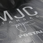 Close up of top of embossed design of Maori Haerenga Skateboard Deck from MJC tā moko and Postal Skateboards collective collaboration  